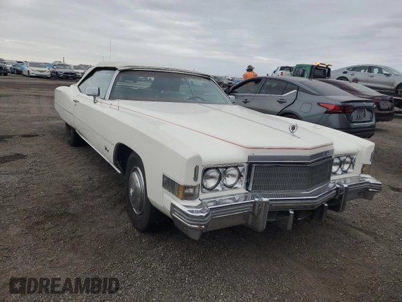 1974 Cadillac Eldorado z VIN 6L67S4Q408046, wystawiony jako Copart lot #77112024 z przebiegiem 97 414 mil mil oraz Szkoda całkowita • Salvage title. Historia ofert i sprzedaży dostępna na DreamBid. Obrazek 4.