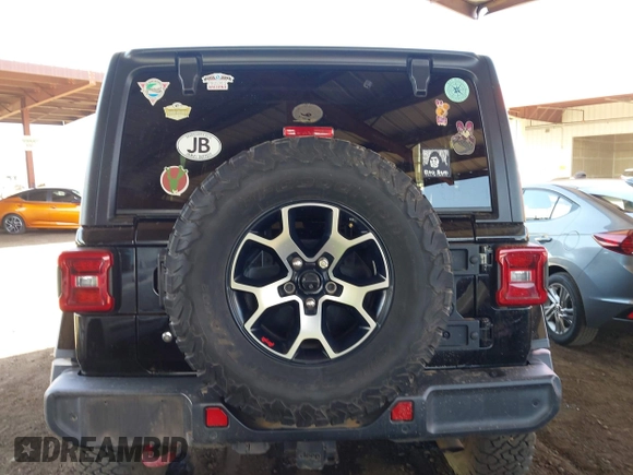 2019 Jeep Wrangler Unlimited Rubicon with VIN 1C4HJXFN5KW522991, listed as a IAAI auction lot 42609616 with 111,844 mi miles and . Bid and sale history available at DreamBid. Image 17.