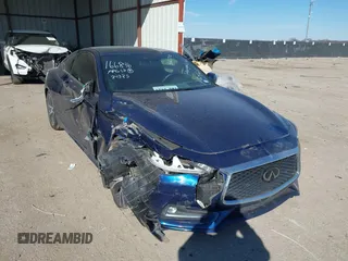 2020 Infiniti Q60 Luxe with VIN JN1EV7EK0LM341134, listed as a IAAI auction lot 41635945 with 37,476 mi miles and . Bid and sale history available at carsss.com. Image 1.