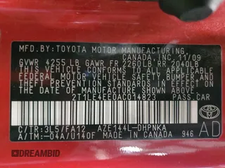 2010 Toyota Matrix S z VIN 2T1LE4EE0AC014823, wystawiony jako Copart lot #57038765 z przebiegiem 154 631 mil mil oraz Czysty tytuł • Clean title. Historia ofert i sprzedaży dostępna na DreamBid. Obrazek 12.