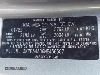 2022 Kia Forte GT-Line with VIN 3KPF54AD6NE456507, listed as a IAAI auction lot 41940234 with 26,156 mi miles. Bid and sale history available at carsss.com. Image 9.