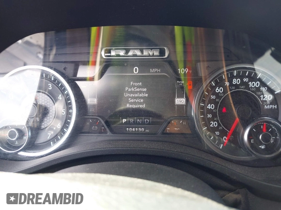 2020 Ram 1500 Big Horn with VIN 1C6SRFFT5LN162191, listed as a IAAI auction lot 42189615 with 104,130 mi miles and . Bid and sale history available at DreamBid. Image 7.