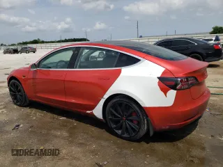 2018 Tesla Model 3 Long Range Battery with VIN 5YJ3E1EAXJF031944, listed as a Copart auction lot 53619445 with 146,031 mi miles and Salvage Title. Bid and sale history available at DreamBid. Image 2.