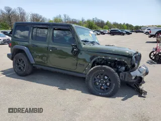 2022 Jeep Wrangler Unlimited Willys with VIN 1C4HJXDN4NW265295, listed as a Copart auction lot 58786775 with Not provided miles and Salvage title. Bid and sale history available at DreamBid. Image 4.