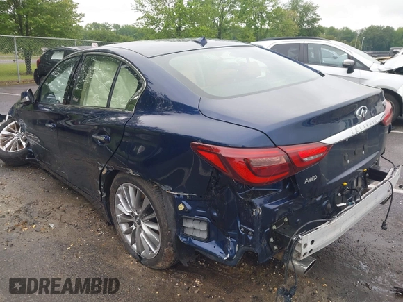 2024 Infiniti Q50 Luxe with VIN JN1EV7BR7RM631669, listed as a IAAI auction lot 42379035 with 9,376 mi miles and . Bid and sale history available at DreamBid. Image 3.
