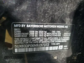 2022 BMW X3 M40i with VIN 5UX83DP06N9J37372, listed as a Copart auction lot 50807105 with 70,070 mi miles and Salvage Title. Bid and sale history available at carsss.com. Image 12.