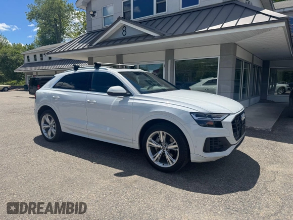 2019 Audi Q8 Premium Plus z VIN WA1BVAF15KD028897, wystawiony jako Copart lot #58662265 z przebiegiem 108 105 mil mil oraz Tytuł czysty. Historia ofert i sprzedaży dostępna na DreamBid. Obrazek 1.