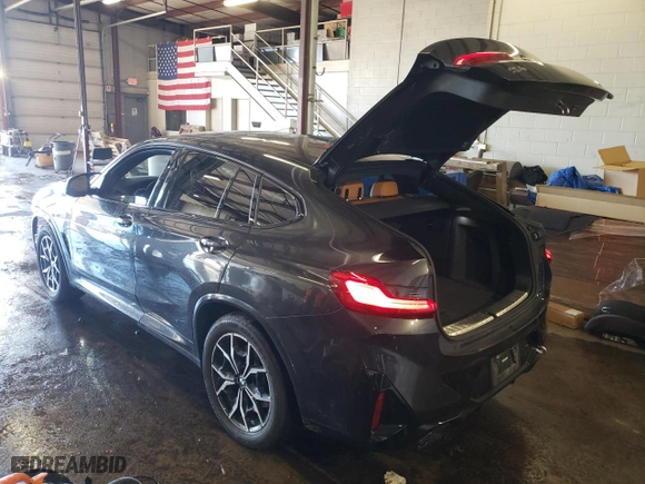2023 BMW X4 M40i with VIN 5UX43DT09P9R44007, listed as a Copart auction lot 46134345 with 16,960 mi miles and Salvage Title. Bid and sale history available at carsss.com. Image 2.