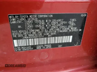 2010 Toyota RAV4 Limited with VIN JTMDK4DVXAD012014, listed as a Copart auction lot 54432655 with Not provided miles and Salvage title. Bid and sale history available at DreamBid. Image 13.