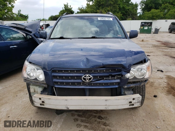 2002 Toyota Highlander with VIN JTEGD21A620034092, listed as a Copart auction lot 59693104 with 289,760 mi miles and Salvage title. Bid and sale history available at DreamBid. Image 5.