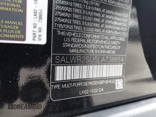 2020 Land Rover Range Rover Sport HSE with VIN SALWR2SU5LA738654, listed as a IAAI auction lot 41735607 with 22,423 mi miles and . Bid and sale history available at DreamBid. Image 9.