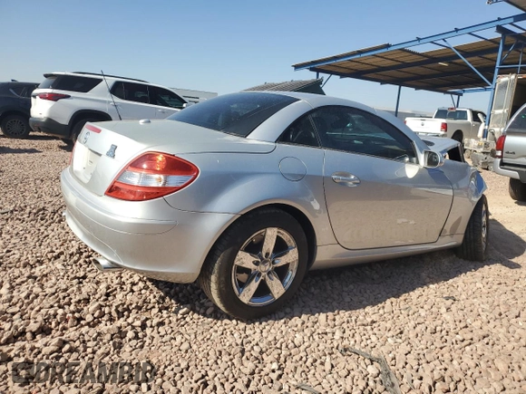 2007 Mercedes-Benz SLK-Class 3.0L with VIN WDBWK54F07F160403, listed as a Copart auction lot 43060145 with 168,421 mi miles and Salvage Title. Bid and sale history available at carsss.com. Image 3.