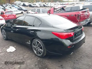 2015 Infiniti Q50 Premium with VIN JN1BV7AR1FM411864, listed as a IAAI auction lot 40800193 with 104,154 mi miles. Bid and sale history available at carsss.com. Image 3.