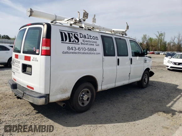 2014 Chevrolet Express Cargo Van with VIN 1GCWGFCA4E1153575, listed as a Copart auction lot 48228214 with 227,892 mi miles and Salvage Title. Bid and sale history available at carsss.com. Image 3.
