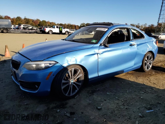 2018 BMW 2 Series 230i with VIN WBA2J1C58JVD09061, listed as a Copart auction lot 76469104 with 49,687 mi miles and Salvage Title. Bid and sale history available at carsss.com. Image 1.