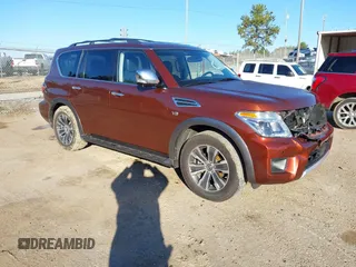 2018 Nissan Armada SL with VIN JN8AY2ND4J9059526, listed as a IAAI auction lot 41187756 with 116,572 mi miles and . Bid and sale history available at DreamBid. Image 1.