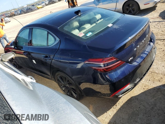 2023 Genesis G70 3.3T with VIN KMTG54TEXPU113229, listed as a Copart auction lot 75482654 with 0 mi miles and Non Repairable. Bid and sale history available at carsss.com. Image 2.