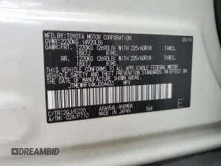 2019 Toyota RAV4 Hybrid XSE with VIN JTMEWRFV4KJ004433, listed as a Copart auction lot 58400445 with 101,108 mi miles and Salvage title. Bid and sale history available at DreamBid. Image 13.