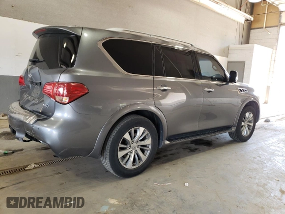 2017 Infiniti QX80 with VIN JN8AZ2NE1H9154366, listed as a Copart auction lot 59975204 with 130,499 mi miles and Salvage Title. Bid and sale history available at carsss.com. Image 3.