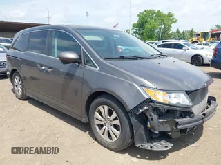 2014 Honda Odyssey EX-L z VIN 5FNRL5H64EB089875, wystawiony jako IAAI lot #42279431 z przebiegiem 107 716 mil mil oraz . Historia ofert i sprzedaży dostępna na DreamBid. Obrazek 1.