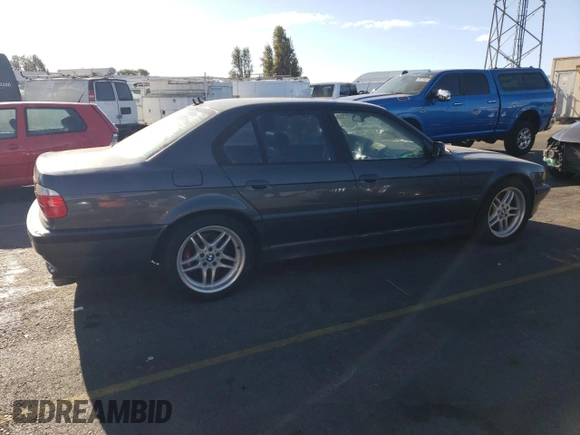 2001 BMW 7 Series 740iA with VIN WBAGG83481DN88079, listed as a Copart auction lot 78521754 with 155,073 mi miles and Clean Title. Bid and sale history available at carsss.com. Image 3.