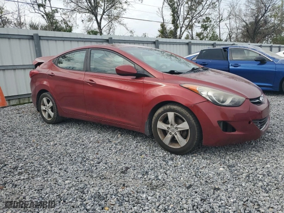 2013 Hyundai Elantra GLS with VIN 5NPDH4AE1DH404574, listed as a Copart auction lot 47821255 with 114,123 mi miles and Salvage Title. Bid and sale history available at carsss.com. Image 4.