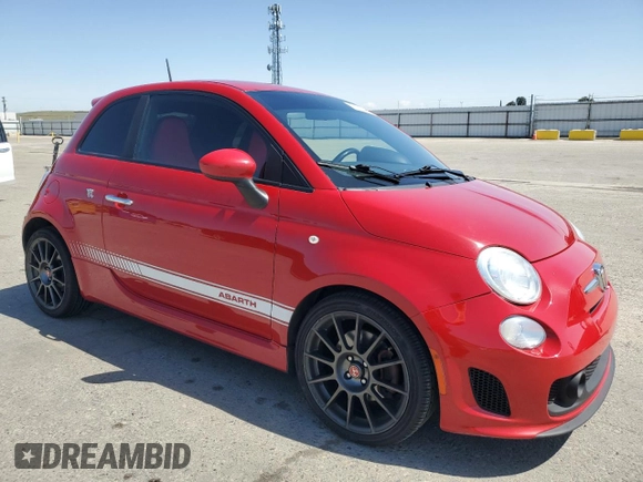 2015 FIAT 500 Abarth with VIN 3C3CFFFHXFT544825, listed as a Copart auction lot 51811145 with 91,020 mi miles and Salvage Title. Bid and sale history available at carsss.com. Image 4.