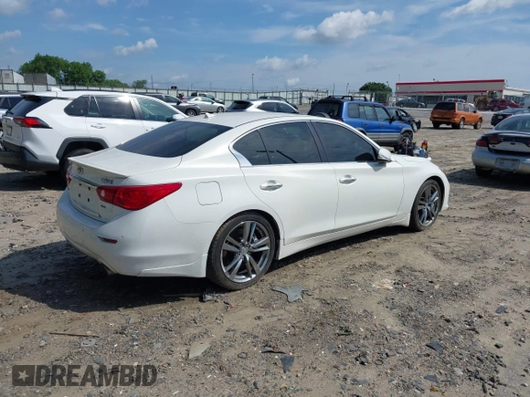 2014 Infiniti Q50 Sport with VIN JN1BV7AP5EM683640, listed as a IAAI auction lot 42459979 with 315,363 mi miles and . Bid and sale history available at DreamBid. Image 4.