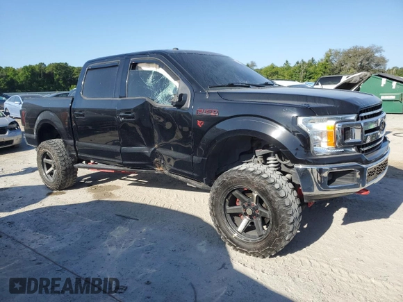 2018 Ford F-150 XL with VIN 1FTEW1E50JFA63998, listed as a Copart auction lot 53326375 with 102,560 mi miles and Salvage Title. Bid and sale history available at carsss.com. Image 4.