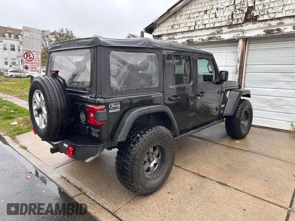 2018 Jeep Wrangler Unlimited Sport with VIN 1C4HJXDG8JW166409, listed as a Copart auction lot 71764992 with 33,521 mi miles and . Bid and sale history available at DreamBid. Image 4.