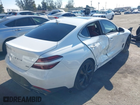 2023 Genesis G70 2.0T with VIN KMTG34TAXPU112861, listed as a IAAI auction lot 41320749 with 33,824 mi miles. Bid and sale history available at carsss.com. Image 4.
