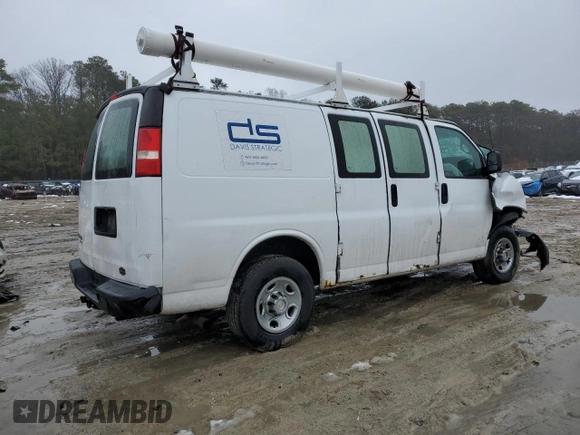2013 Chevrolet Express Cargo Van with VIN 1GCWGFCA0D1117820, listed as a Copart auction lot 44899265 with Not Provided miles and Salvage Title. Bid and sale history available at carsss.com. Image 3.