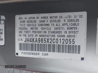 2002 Acura RL с VIN JH4KA965X2C012055, выставлен на аукционе IAAI как лот 42273551 с пробегом 148 392 миль миль и . История ставок и продаж доступна на DreamBid. Изображение 9.