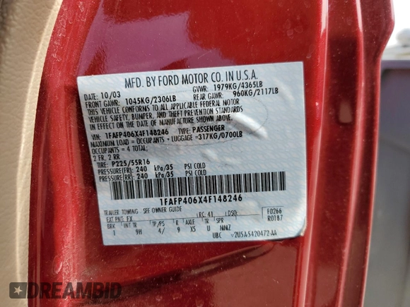 2004 Ford Mustang Standard with VIN 1FAFP406X4F148246, listed as a Copart auction lot 52475415 with 155,429 mi miles and Salvage Title. Bid and sale history available at carsss.com. Image 12.