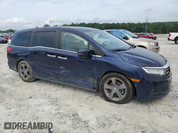 2021 Honda Odyssey EX with VIN 5FNRL6H59MB005691, listed as a Copart auction lot 55347265 with 45,060 mi miles and Clean Title. Bid and sale history available at DreamBid. Image 4.