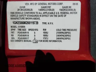2006 GMC Envoy Denali z VIN 1GKES66M266119739, wystawiony jako Copart lot #48015465 z przebiegiem 159 822 mil mil oraz Szkoda całkowita • Salvage title. Historia ofert i sprzedaży dostępna na DreamBid. Obrazek 13.