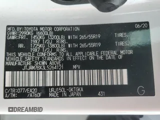 2020 Lexus GX 460 Premium z VIN JTJAM7BX3L5264121, wystawiony jako Copart lot #52715955 z przebiegiem 55 015 mil mil oraz Szkoda całkowita • Salvage title. Historia ofert i sprzedaży dostępna na DreamBid. Obrazek 14.