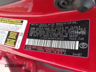 2021 Toyota Camry XSE z VIN 4T1K61AKXMU426592, wystawiony jako IAAI lot #41651425 z przebiegiem 56 485 mil mil oraz . Historia ofert i sprzedaży dostępna na DreamBid. Obrazek 9.