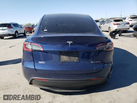 2022 Tesla Model Y Long Range with VIN 7SAYGDEE1NF481639, listed as a Copart auction lot 49896125 with Not Provided miles and Salvage Title. Bid and sale history available at carsss.com. Image 6.