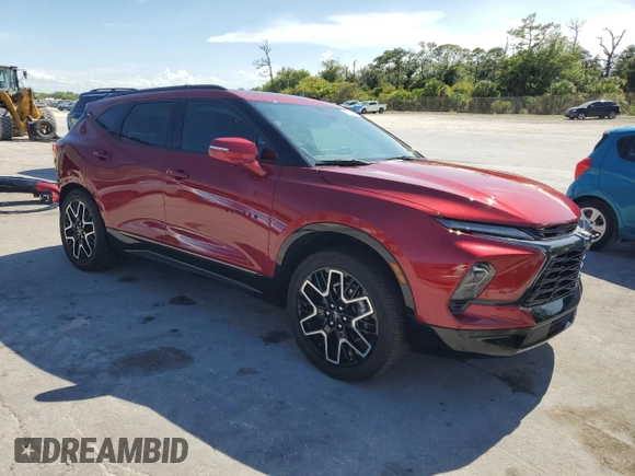 2025 Chevrolet Blazer RS with VIN 3GNKBERS3SS103775, listed as a Copart auction lot 61497805 with 16,242 mi miles and Salvage title. Bid and sale history available at DreamBid. Image 4.