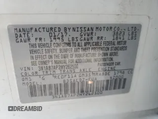 2017 Nissan Sentra SR z VIN 3N1AB7AP2HY262500, wystawiony jako Copart lot #54702865 z przebiegiem 108 687 mil mil oraz Szkoda całkowita • Salvage title. Historia ofert i sprzedaży dostępna na DreamBid. Obrazek 13.
