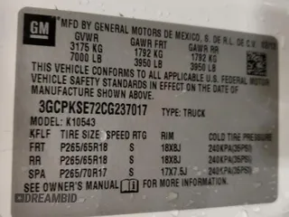 2012 Chevrolet Silverado 1500 LT with VIN 3GCPKSE72CG237017, listed as a Copart auction lot 49901985 with 236,101 mi miles and Salvage Title. Bid and sale history available at DreamBid. Image 12.