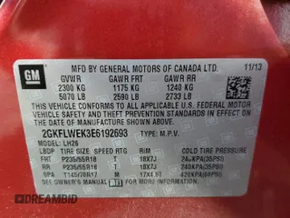 2014 GMC Terrain SLE с VIN 2GKFLWEK3E6192693, выставлен на аукционе Copart как лот 60116415 с пробегом 134 915 миль миль и Списание • Salvage title. История ставок и продаж доступна на DreamBid. Изображение 13.