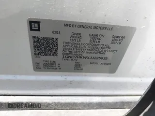 2018 Chevrolet Traverse LT Leather with VIN 1GNEVHKWXJJ225035, listed as a IAAI auction lot 39736687 with 89,973 mi miles. Bid and sale history available at carsss.com. Image 9.
