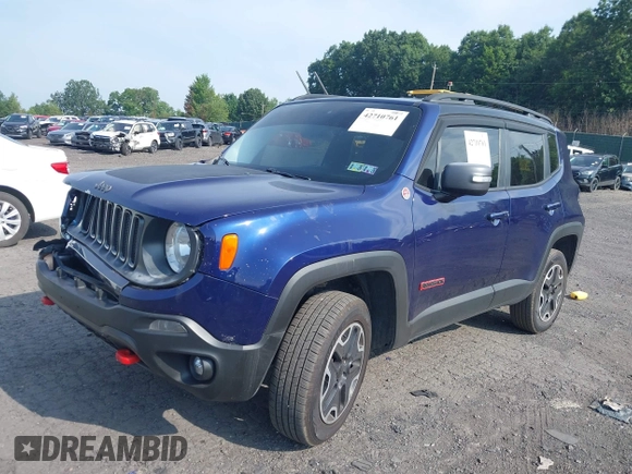 2017 Jeep Renegade Trailhawk с VIN ZACCJBCB8HPE86632, выставлен на аукционе IAAI как лот 42710761 с пробегом 155 100 миль миль и . История ставок и продаж доступна на DreamBid. Изображение 2.