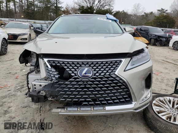 2020 Lexus RX with VIN 2T2JGMDA3LC047927, listed as a Copart auction lot 45787155 with 27,806 mi miles and Salvage Title. Bid and sale history available at carsss.com. Image 5.