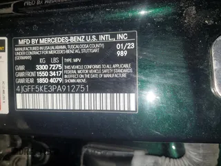 2023 Mercedes-Benz GLS 450 with VIN 4JGFF5KE3PA912751, listed as a Copart auction lot 88219355 with 41,273 mi miles and Salvage Title. Bid and sale history available at DreamBid. Image 16.