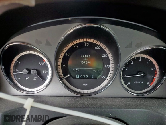 2011 Mercedes-Benz C with VIN WDDGF5EB2BA473745, listed as a Copart auction lot 53893375 with 107,094 mi miles and Salvage Title. Bid and sale history available at carsss.com. Image 9.