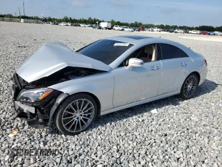 2015 Mercedes-Benz CLS 550 with VIN WDDLJ7DB0FA142341, listed as a Copart auction lot 55387945 with 56,525 mi miles and Salvage title. Bid and sale history available at DreamBid. Image 1.