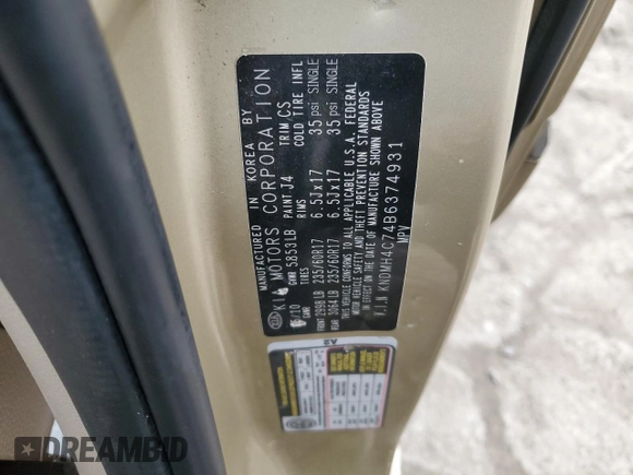 2011 Kia Sedona EX with VIN KNDMH4C74B6374931, listed as a Copart auction lot 46694665 with 219,763 mi miles and Salvage Title. Bid and sale history available at carsss.com. Image 15.